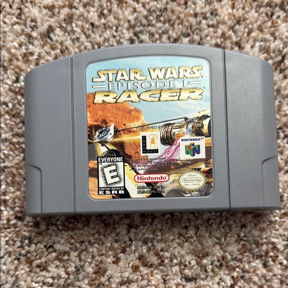 Nintendo 64 Star Wars Episode I Racer Game Cartridge - Gray